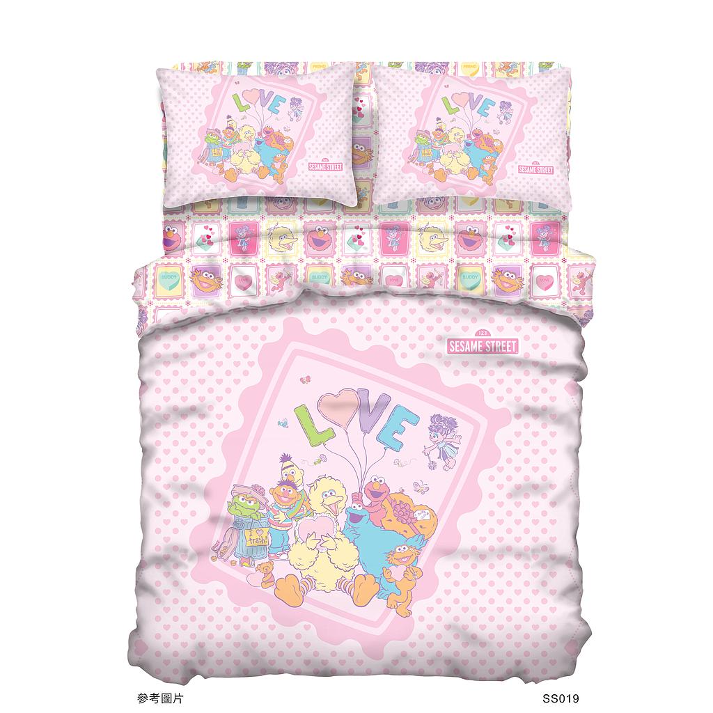 芝麻街 SS019 全棉 套裝 (床笠連枕袋+被袋)